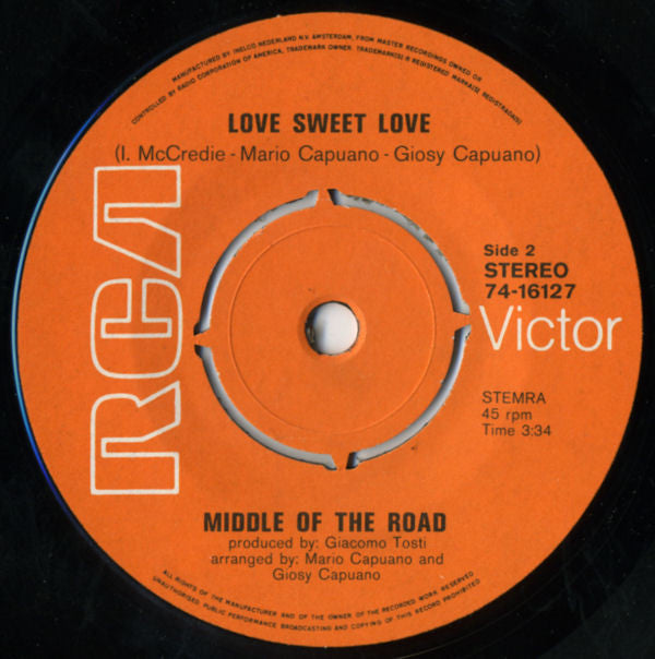 Middle Of The Road : Sacramento (7", Single)