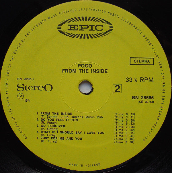 Poco (3) : From The Inside (LP, Album, Gat)