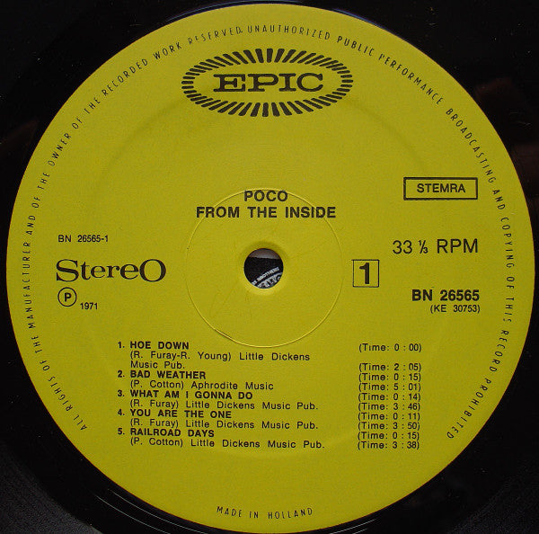 Poco (3) : From The Inside (LP, Album, Gat)
