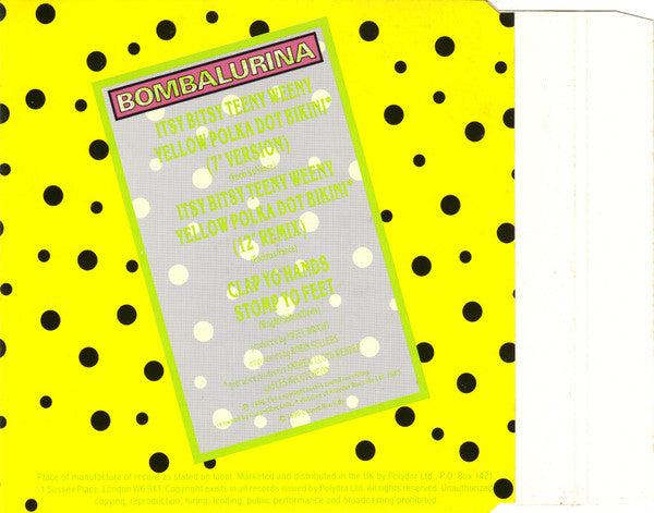 Bombalurina : Itsy Bitsy Teeny Weeny Yellow Polka Dot Bikini (CD, Single)