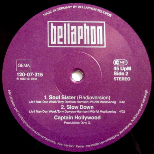 Captain Hollywood : Soul Sister (12")
