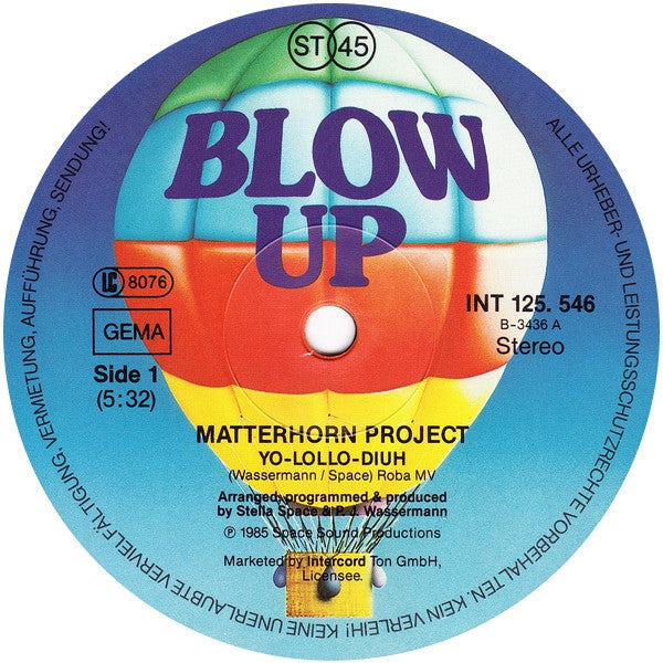 Matterhorn Project : Yo-Lollo-Diuh (12", Maxi)