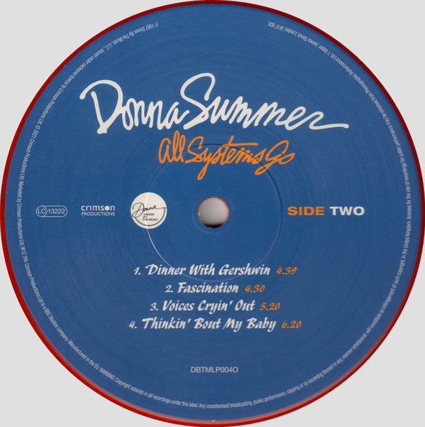 Donna Summer : All Systems Go (LP, Album, RE, RM, Ora)