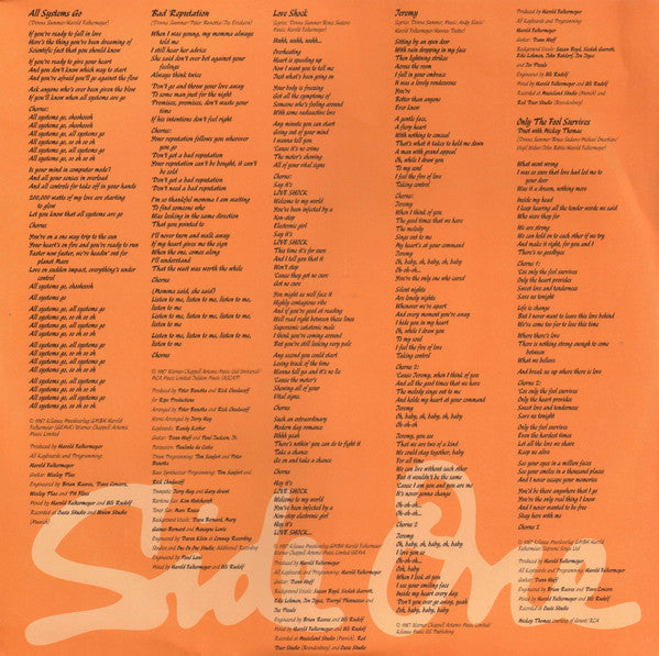 Donna Summer : All Systems Go (LP, Album, RE, RM, Ora)