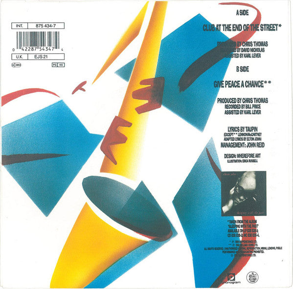 Elton John : Club At The End Of The Street (7", Single)