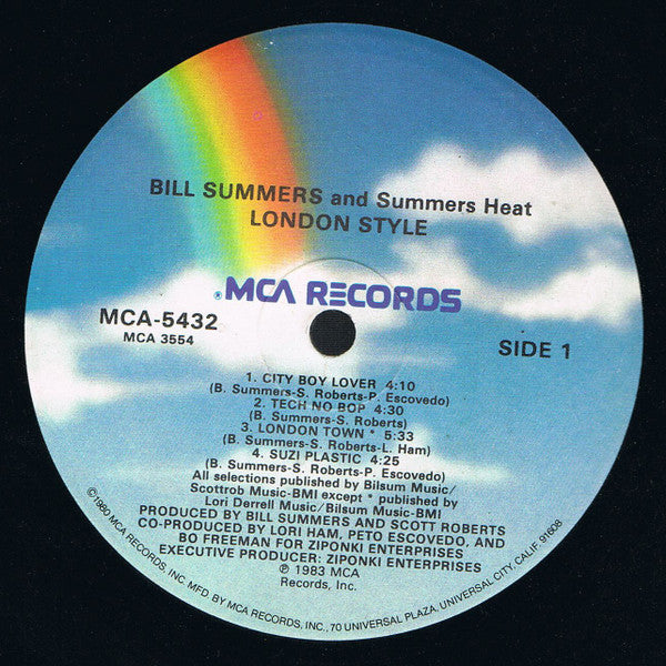 Bill Summers & Summers Heat : London Style (LP, Album, Glo)