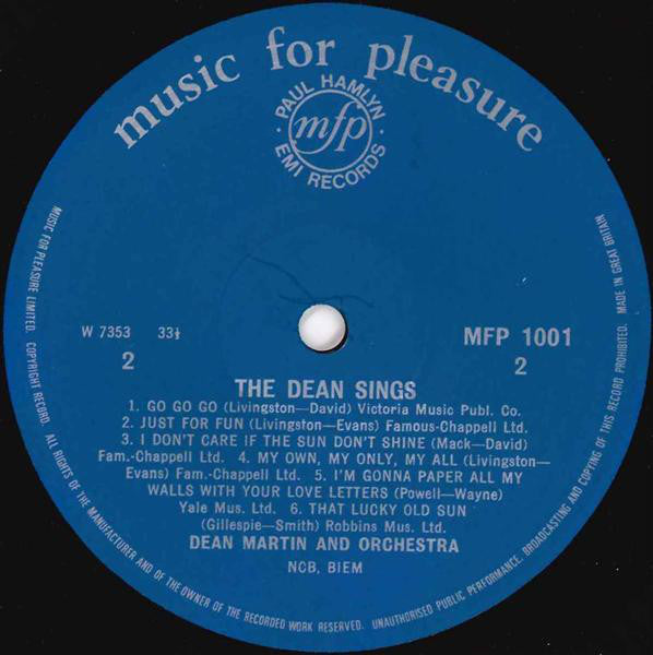 Dean Martin : The Dean Sings (LP, Comp)