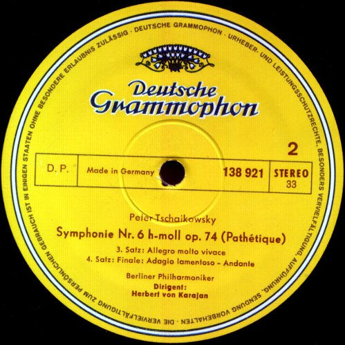 Pyotr Ilyich Tchaikovsky - Berliner Philharmoniker · Herbert von Karajan : Symphonie Nr.6 h-moll »Pathétique« (LP, RE)