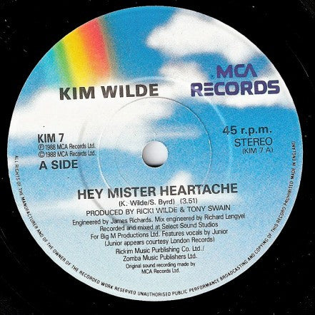 Kim Wilde : Hey Mister Heartache (7", Single, Pap)