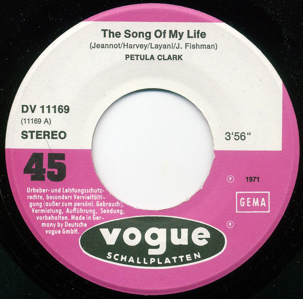 Petula Clark : The Song Of My Life (7", Single)