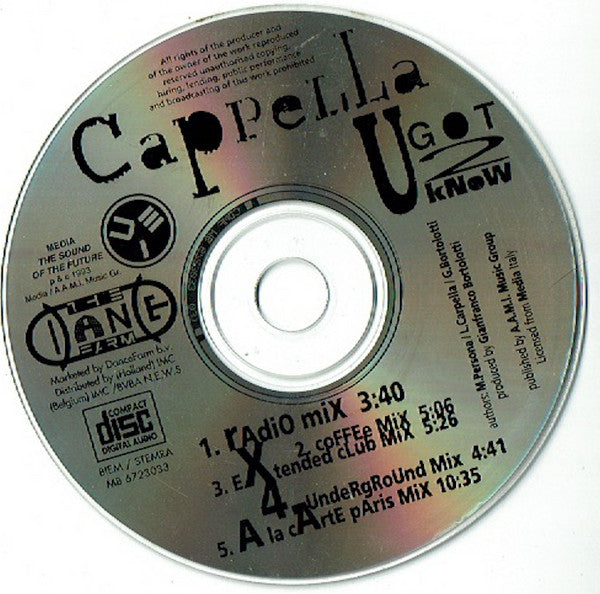 Cappella : U Got 2 Know (CD, Maxi)