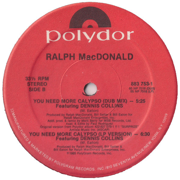 Ralph MacDonald : You Need More Calypso (12")