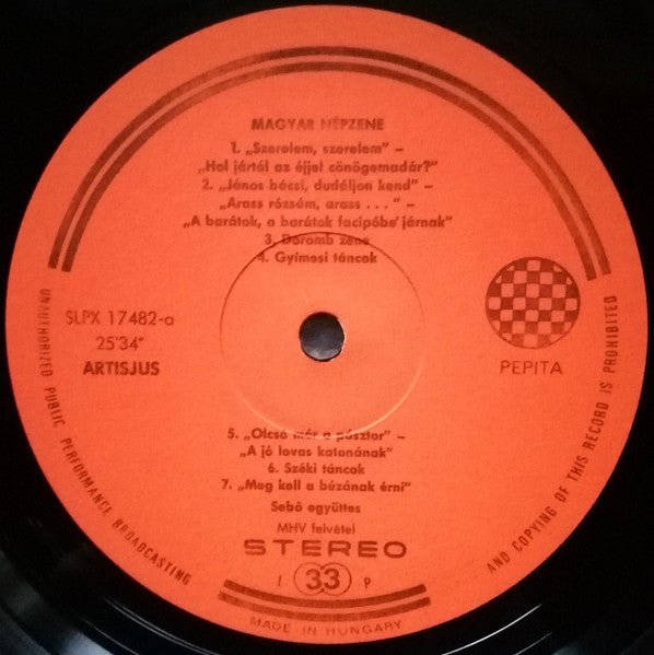 Sebő Együttes* = Sebő Ensemble : Sebő Együttes = Sebő Ensemble (LP, Album, Gat)