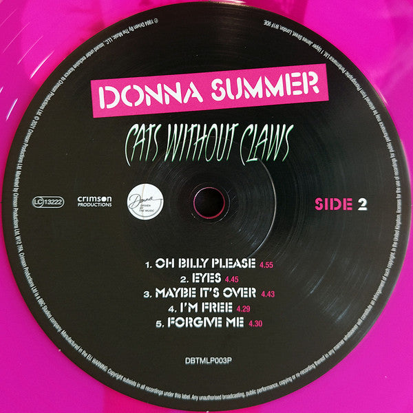 Donna Summer : Cats Without Claws (LP, Album, RE, RM, Pin)
