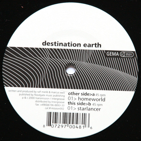 Destination Earth : Homeworld (12")