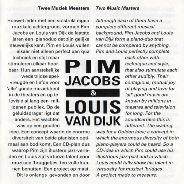 Pim Jacobs & Louis van Dijk : Play Gershwin (CD, Album)