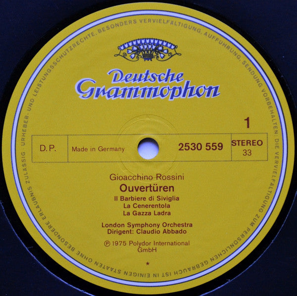 Gioacchino Rossini - London Symphony Orchestra, Claudio Abbado : Ouvertüren (LP, RE)