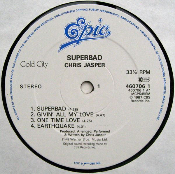 Chris Jasper : Superbad (LP, Album)