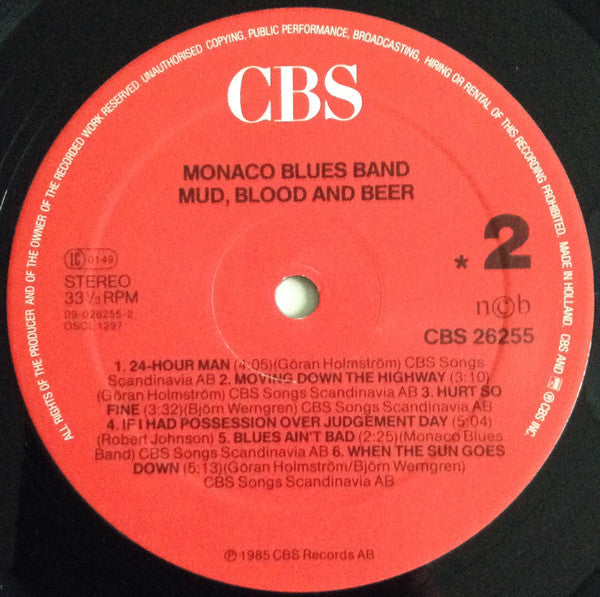 Monaco Blues Band : Mud, Blood And Beer (LP, Album)