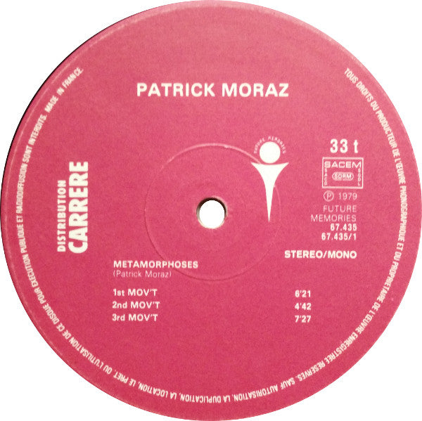 Patrick Moraz : Future Memories Live On TV (Keyboards' Metamorphoses) (LP, Album)
