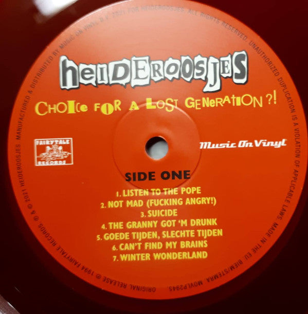 Heideroosjes : Choice For A Lost Generation?! (LP, Album, Num, RE, Red)