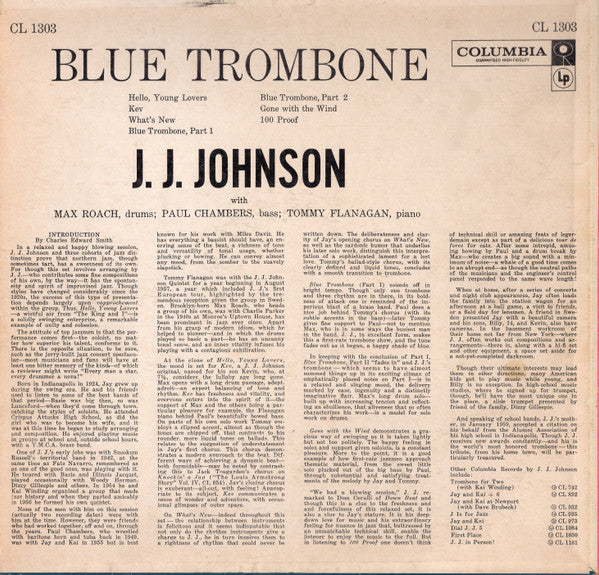 J.J. Johnson : Blue Trombone (LP, Album, Mono)