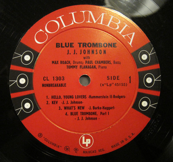 J.J. Johnson : Blue Trombone (LP, Album, Mono)