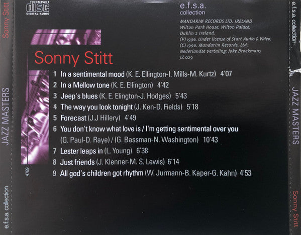 Sonny Stitt : Jazz Masters - Sonny Stitt (CD, Comp)