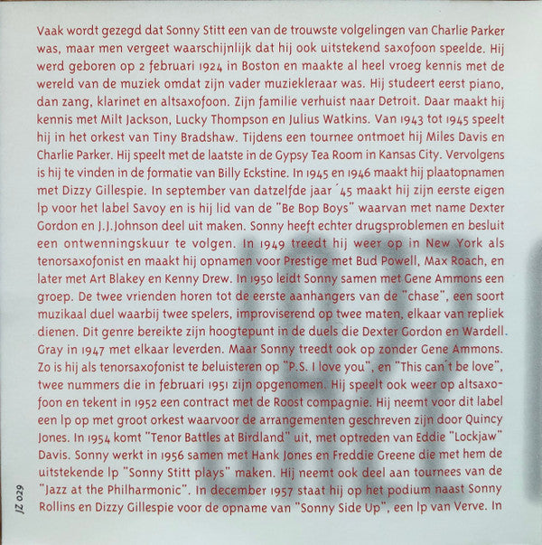 Sonny Stitt : Jazz Masters - Sonny Stitt (CD, Comp)