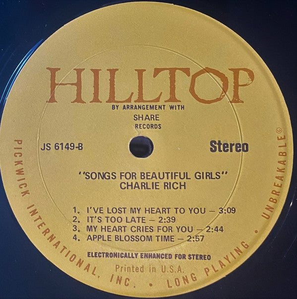 Charlie Rich : Songs For Beautiful Girls (LP, Comp)