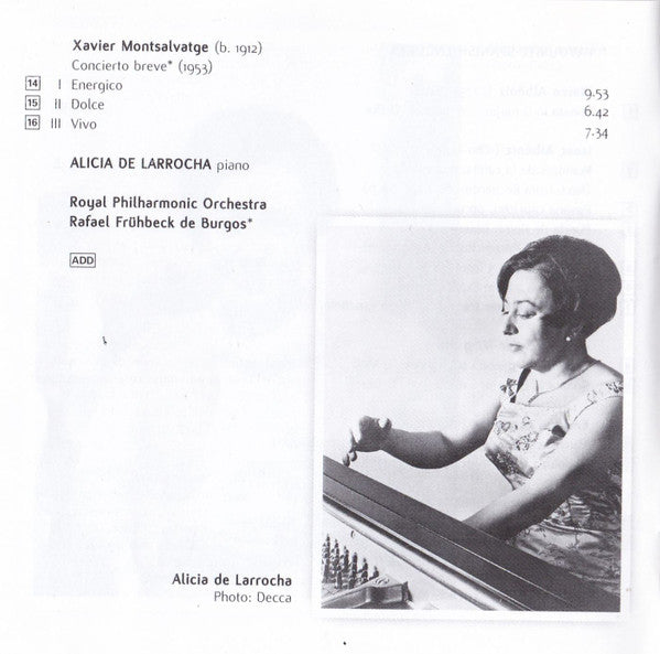 Alicia De Larrocha : Favourite Spanish Encores (CD, RE, RM)