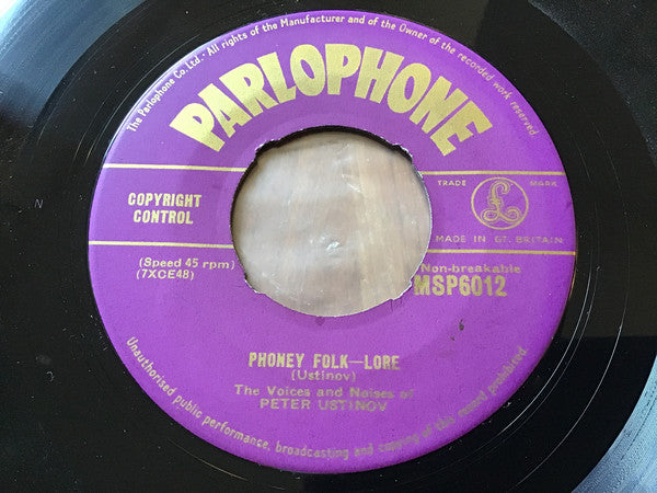 Peter Ustinov : Mock Mozart / Phoney Folk-Lore (7", Gol)