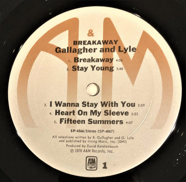 Gallagher & Lyle : Breakaway (LP, Album, Ter)