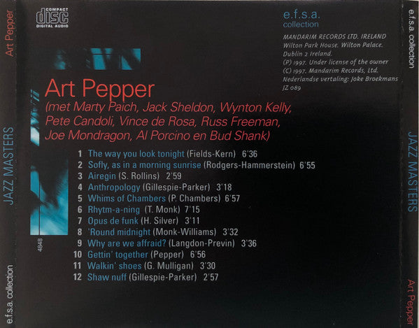 Art Pepper : Jazz Masters (CD, Comp)