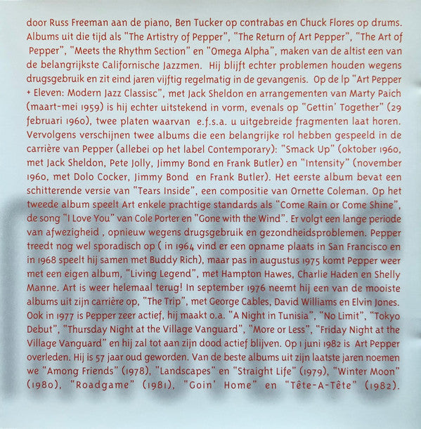 Art Pepper : Jazz Masters (CD, Comp)