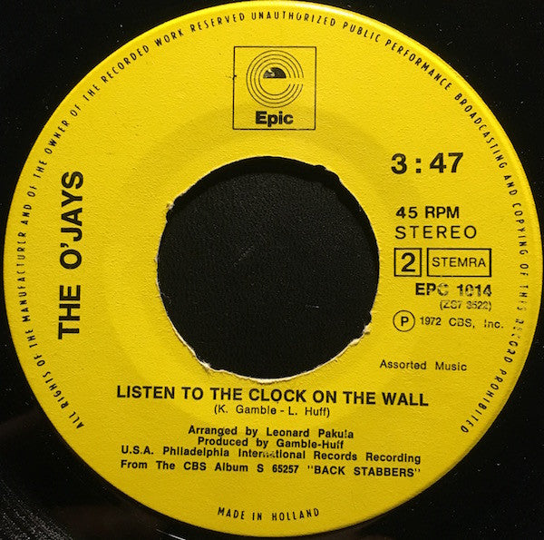 The O'Jays : 992 Arguments (7", Single)