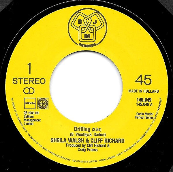 Sheila Walsh & Cliff Richard : Drifting (7", Single)
