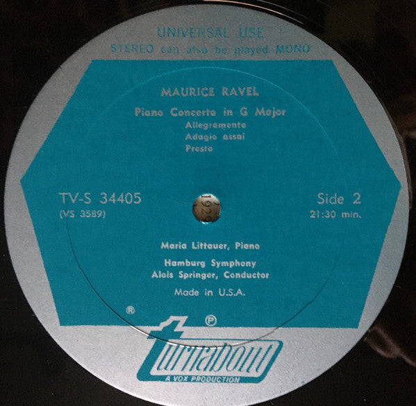 Albert Roussel / Maurice Ravel, Maria Littauer, Hamburger Symphoniker ● Alois Springer : Piano Concerto, Op. 36 / Piano Concerto In G Major (LP)