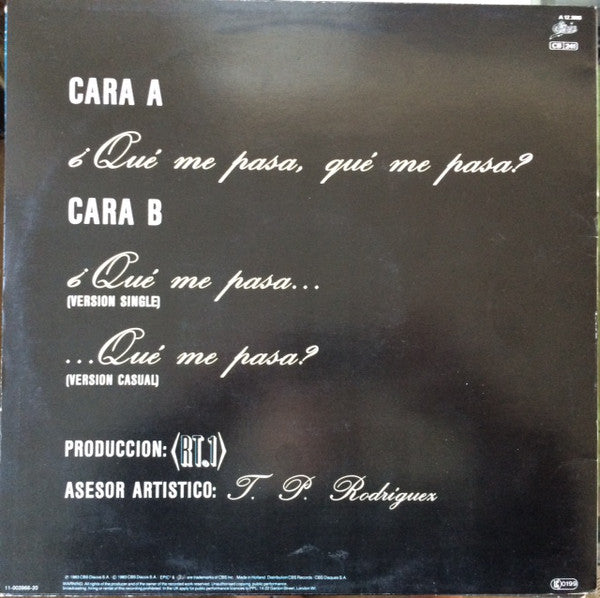 Vicio Latino : ¿Qué Me Pasa, Qué Me Pasa? (12", Maxi)