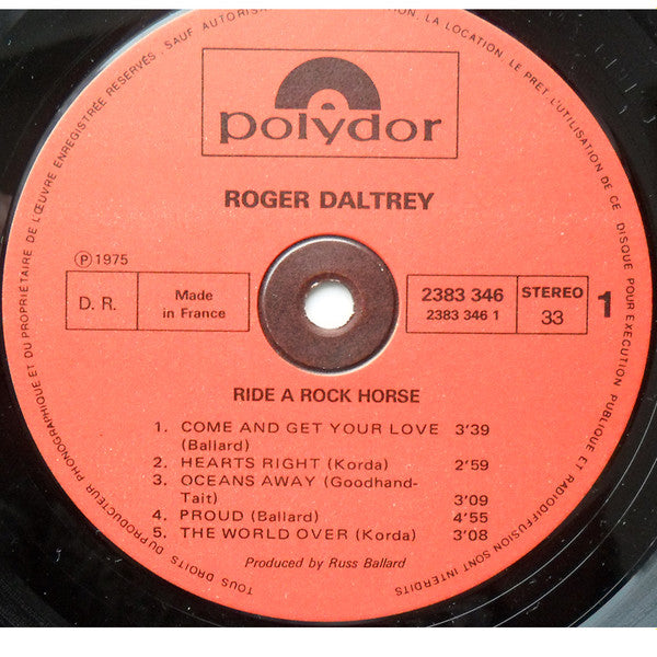 Roger Daltrey : Ride A Rock Horse (LP, Album)
