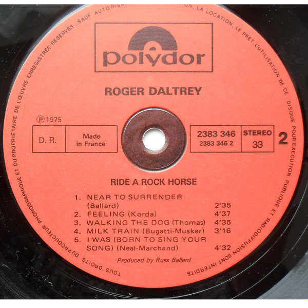 Roger Daltrey : Ride A Rock Horse (LP, Album)