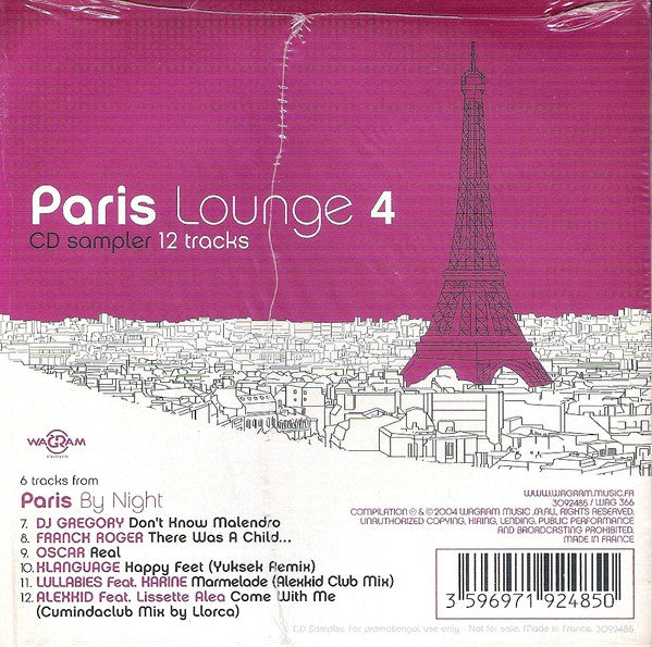 Various : Paris Lounge 4 (CD, Comp, Promo, Smplr, Car)
