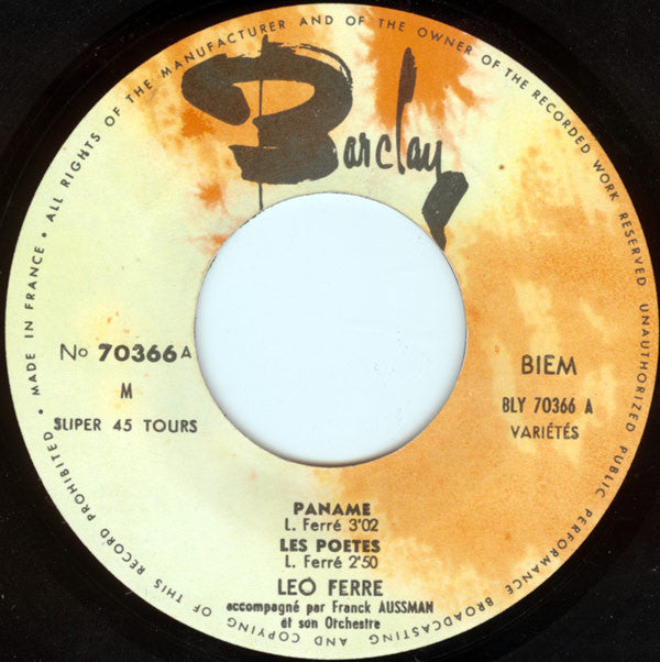 Léo Ferré : Paname (7", EP)