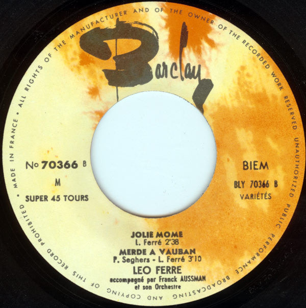 Léo Ferré : Paname (7", EP)