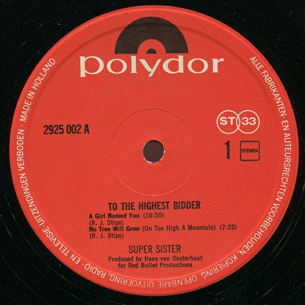 Supersister (2) : To The Highest Bidder (LP, Album, Gat)