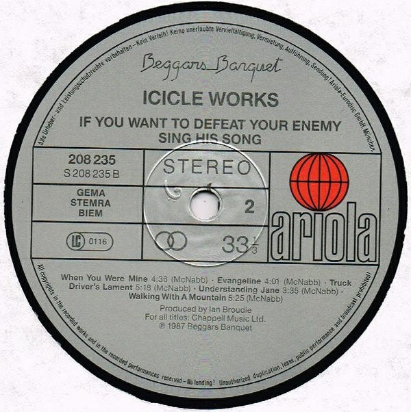 The Icicle Works : If You Want To Defeat Your Enemy Sing His Song (LP, Album)