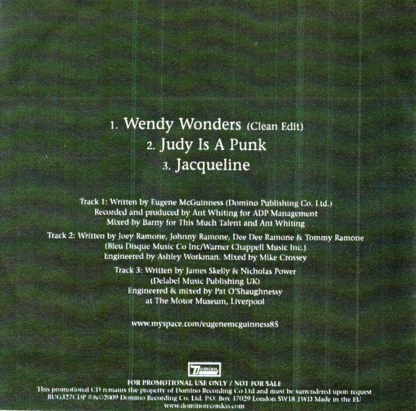 Eugene McGuinness : Wendy Wonders (CDr, Single, Promo)