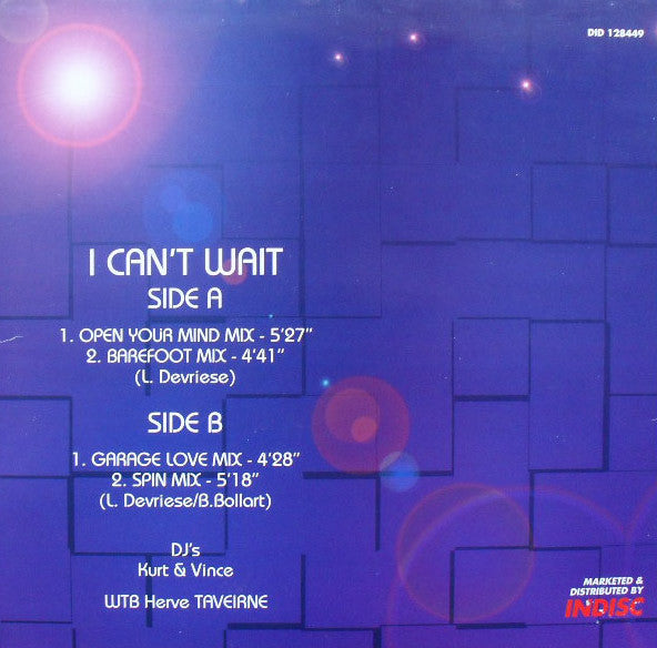 Megadrôme Dyore : I Can't Wait (12")