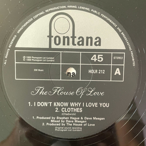 The House Of Love : I Don't Know Why I Love You (12", Single, Wit)
