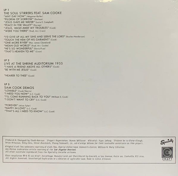 Sam Cooke With The Soul Stirrers : The First Mile Of The Way (3x10", RSD, Comp, Mono, Ltd)